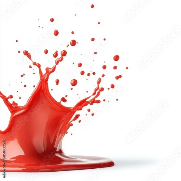 Fototapeta A vibrant splash of red liquid creating an eye-catching artistic effect.