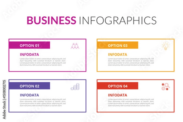Fototapeta Timeline infographic design element and number options. Business concept with 4 steps.