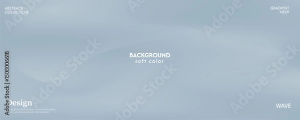 Obraz Soft and beautiful light gray bluish gradient abstract wave background. Luxurious pastel color combination, product advertisement, card, poster and website template