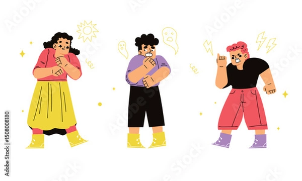 Obraz Vibrant Characters that Celebrate Joy, Energy, and Life Through Creative Expression and Art