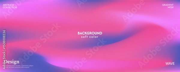 Obraz Soft and beautiful pink purple gradient abstract wave background. Luxurious pastel color combination, product advertisement, card, poster and website template