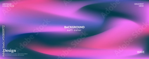 Obraz Soft and beautiful pink purple gradient abstract wave background. Luxurious pastel color combination, product advertisement, card, poster and website template