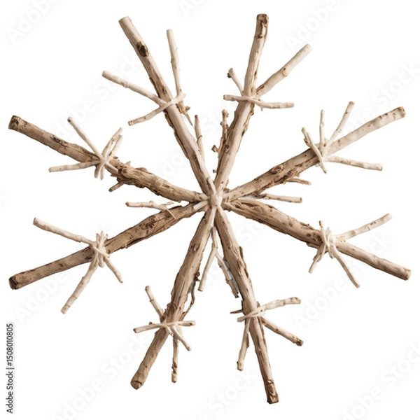 Obraz Rustic Twig Snowflake A Charming Winter Decoration Craft