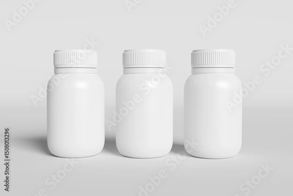 Obraz Blank supplement bottle for mockup - 3D Illustration.