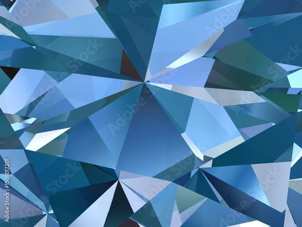 Fototapeta Realistic diamond texture close up, 3D illustration. (high resolution 3D image)
