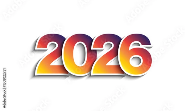 Obraz 2026 Happy New Year Typography Design.