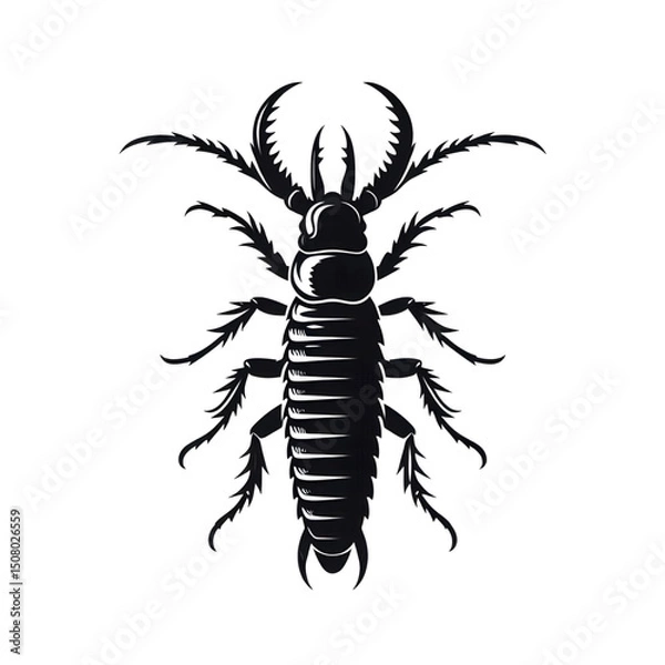 Fototapeta ‎Create a earwig silhouette vector style with white background