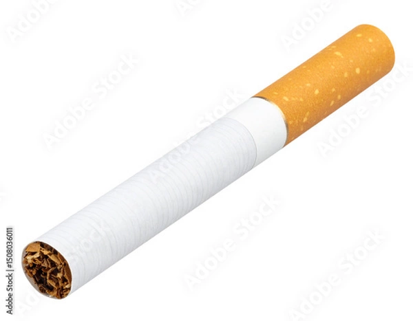 Obraz Cigarette Isolated on Transparent Background with Clipping Path