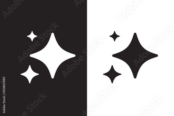 Fototapeta AI generate icon set. Sparkle Icon Set. AI star and square, artificial intelligence. Vector Illustration Design