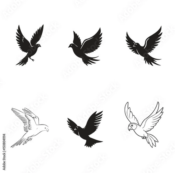 Fototapeta Group parrot vector design