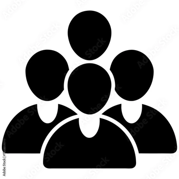 Fototapeta vector user group icon with three heads on white