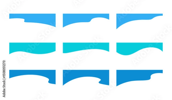 Obraz A set of modern top dividers, different shapes for banners, websites, applications, and vector illustrations. Multi-colored abstract graphic design elements for the title, frame, background, poster