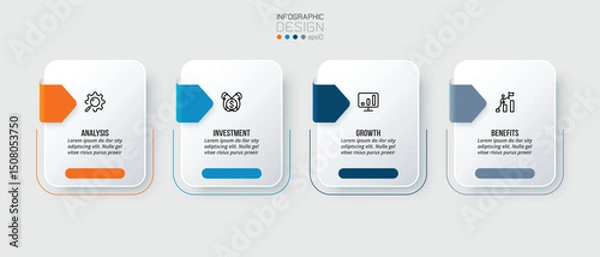 Fototapeta Business concept infographic template with option.
