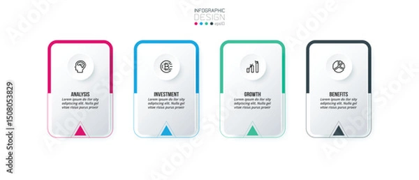 Fototapeta Business concept infographic template with option.
