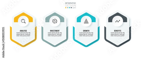 Fototapeta Business concept infographic template with option.
