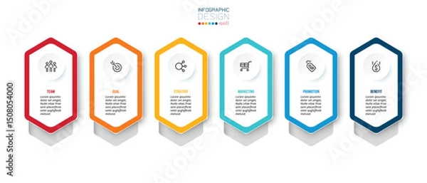 Fototapeta Business concept infographic template with option.
