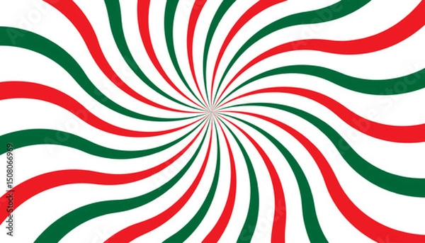 Fototapeta Festive Red and Green Swirl Pattern Background.