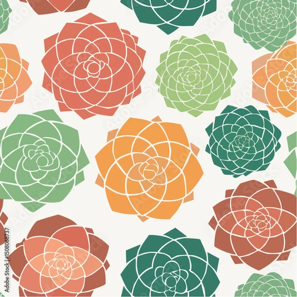 Obraz Seamless Stylized Rose Flower Pattern