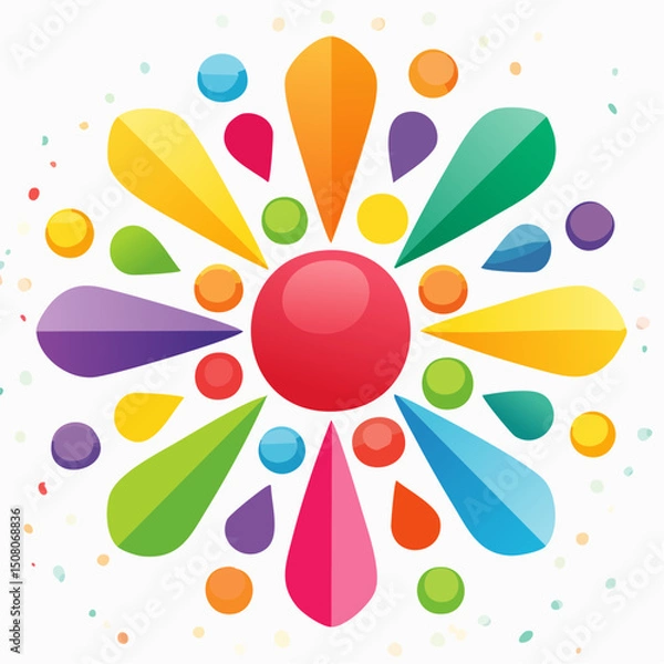 Obraz Colorful Abstract Radial Burst Design