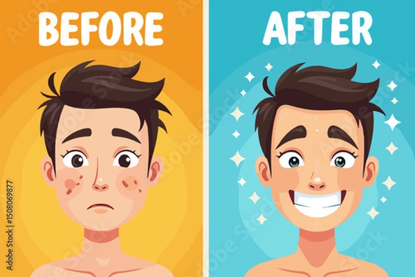 Obraz Skin Care Transformation: Before and After Face Improvement