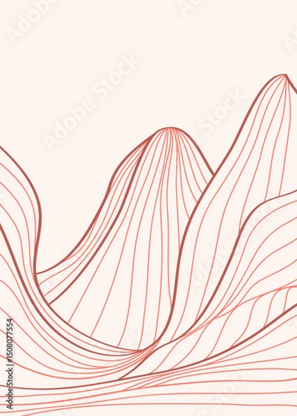 Obraz Mountains line arts illustration. Hand drawn style. Abstract mountain contemporary aesthetic backgrounds landscapes. use for print art, poster, cover, banner, template