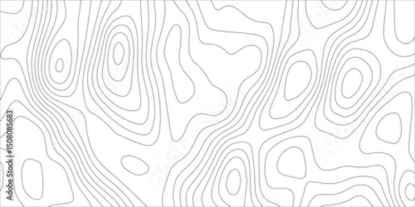 Obraz Topographic map grid background. Seamless red color wavy lines geometric pattern. Topographic canyon map relief texture with curved layers. Modern white paper background.	