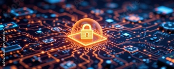 Obraz Ai data security infrastructure enhancements digital network visual representation cyber environment futuristic viewpoint