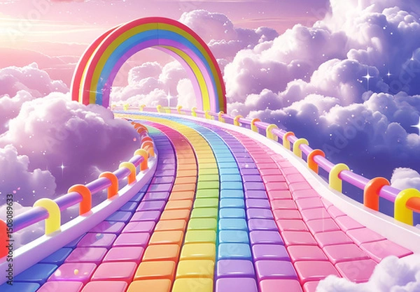 Fototapeta rainbow in the clouds