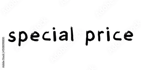 Fototapeta Special price lettering Handwritten word Modern brush calligraphy Template for marketing ad, print, web, banner, poster, flyer Ink illustration