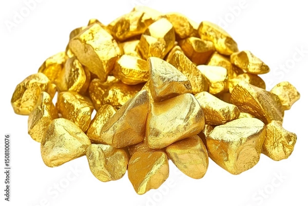 Fototapeta Gold Bars – 3D Bullion and Ingot Elements Isolated on Transparent Background