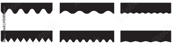 Obraz  Abstract Border shape for website design. curve top headline. Set of Template Dividers Shapes for Website. Modern separator header for website and app. Vector illustration