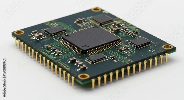 Obraz Square circuit board with central chip