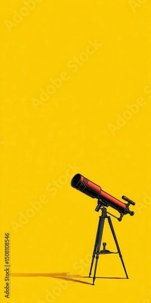 Obraz Bright Telescope Against Yellow