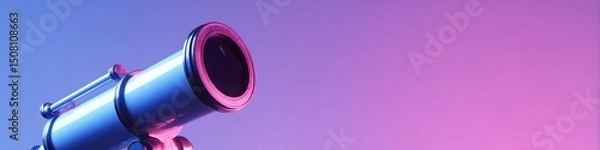 Obraz Modern Telescope on Gradient Background