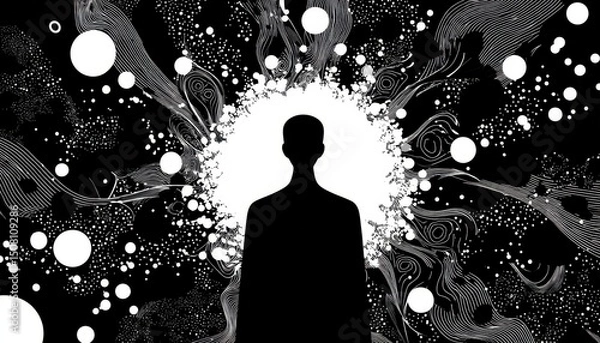 Obraz Silhouette in Abstract Universe