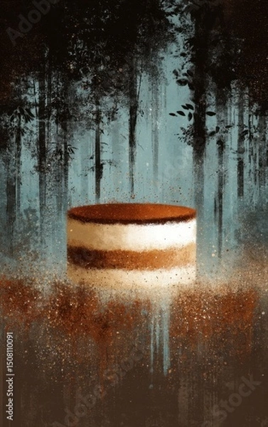 Obraz Delicious Cake in Forest Background
