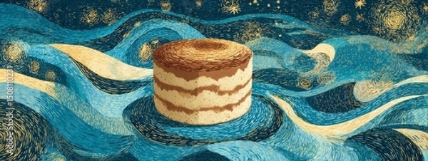 Obraz Whimsical Cake in Blue Waves