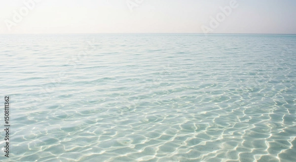 Fototapeta 4k ULTRA HD Overlay Horizon Scene with Flat Calm Water and Vibrant Gradient Sky