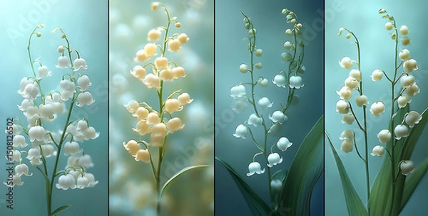 Obraz Elegant Lily of the Valley Flowers in Various Hues