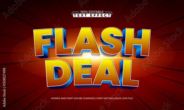 Fototapeta flash deal editable text effect with a sale and offer text style