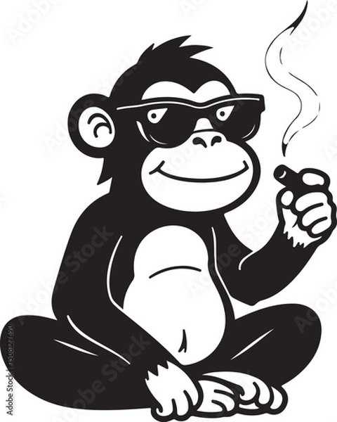 Obraz Cool Smoking Monkey Silhouettes