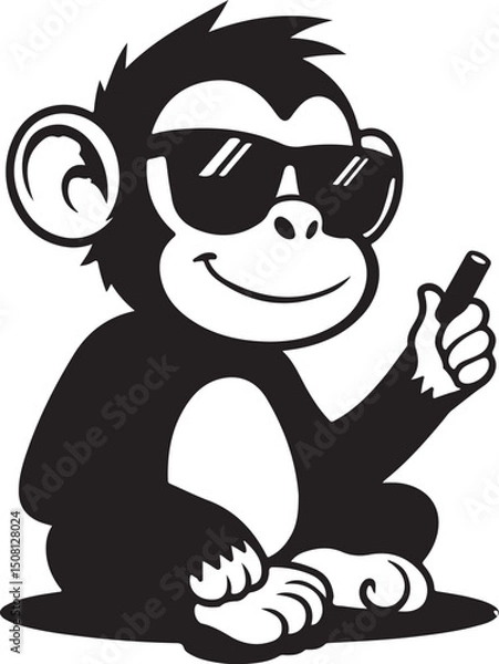 Obraz Cool Smoking Monkey Silhouettes