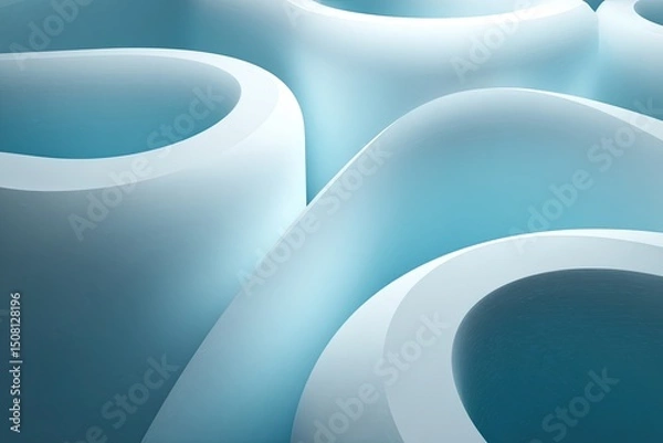 Obraz Futuristic 3d soft maze with abstract rounded tubes and dynamic shadows