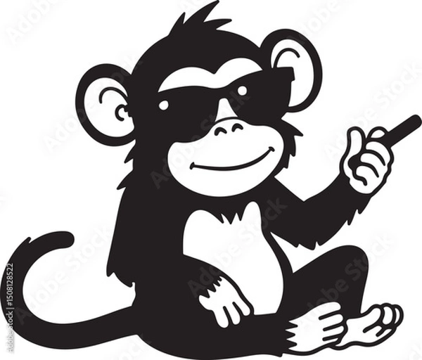 Obraz Cool Smoking Monkey Silhouettes