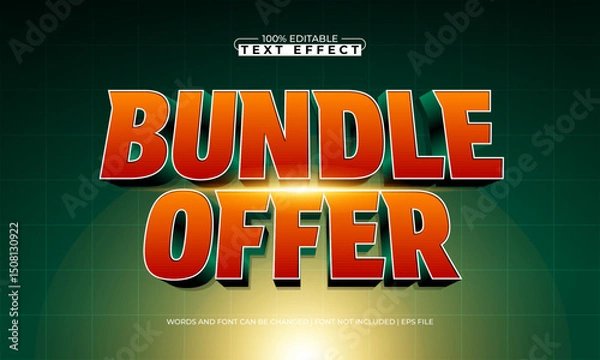 Obraz bundle offer editable text effect with a sale and offer text style