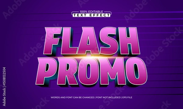 Obraz flash promo editable text effect with a sale and offer text style