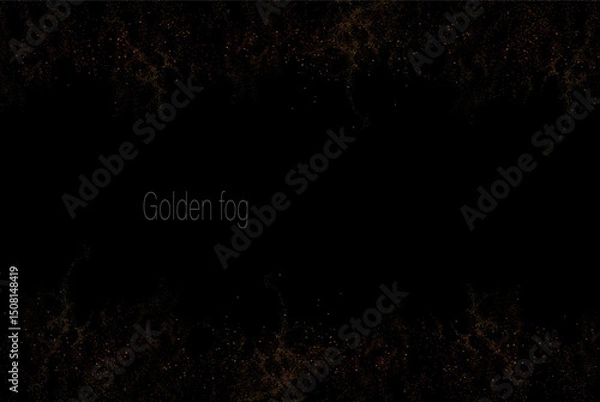 Obraz Isolated gold mosaic on black background, abstract design component.