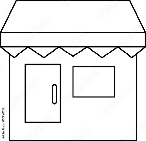 Fototapeta store front icon, marketplace or ecommerce shop flat vector icons, Store vector shop building template Graphics design for apps and websites, Small Business Storefront Kiosk. mobile app, web page