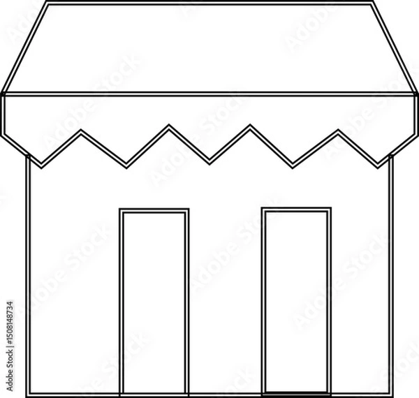 Obraz store front icon, marketplace or ecommerce shop flat vector icons, Store vector shop building template Graphics design for apps and websites, Small Business Storefront Kiosk. mobile app, web page