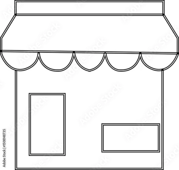 Obraz store front icon, marketplace or ecommerce shop flat vector icons, Store vector shop building template Graphics design for apps and websites, Small Business Storefront Kiosk. mobile app, web page